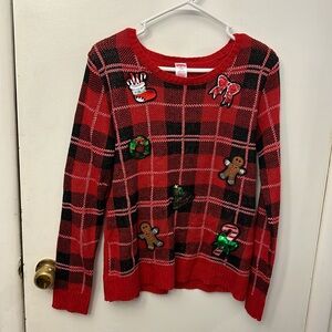 Holiday Time Women’s Holiday Sweater Red/Black Size Small